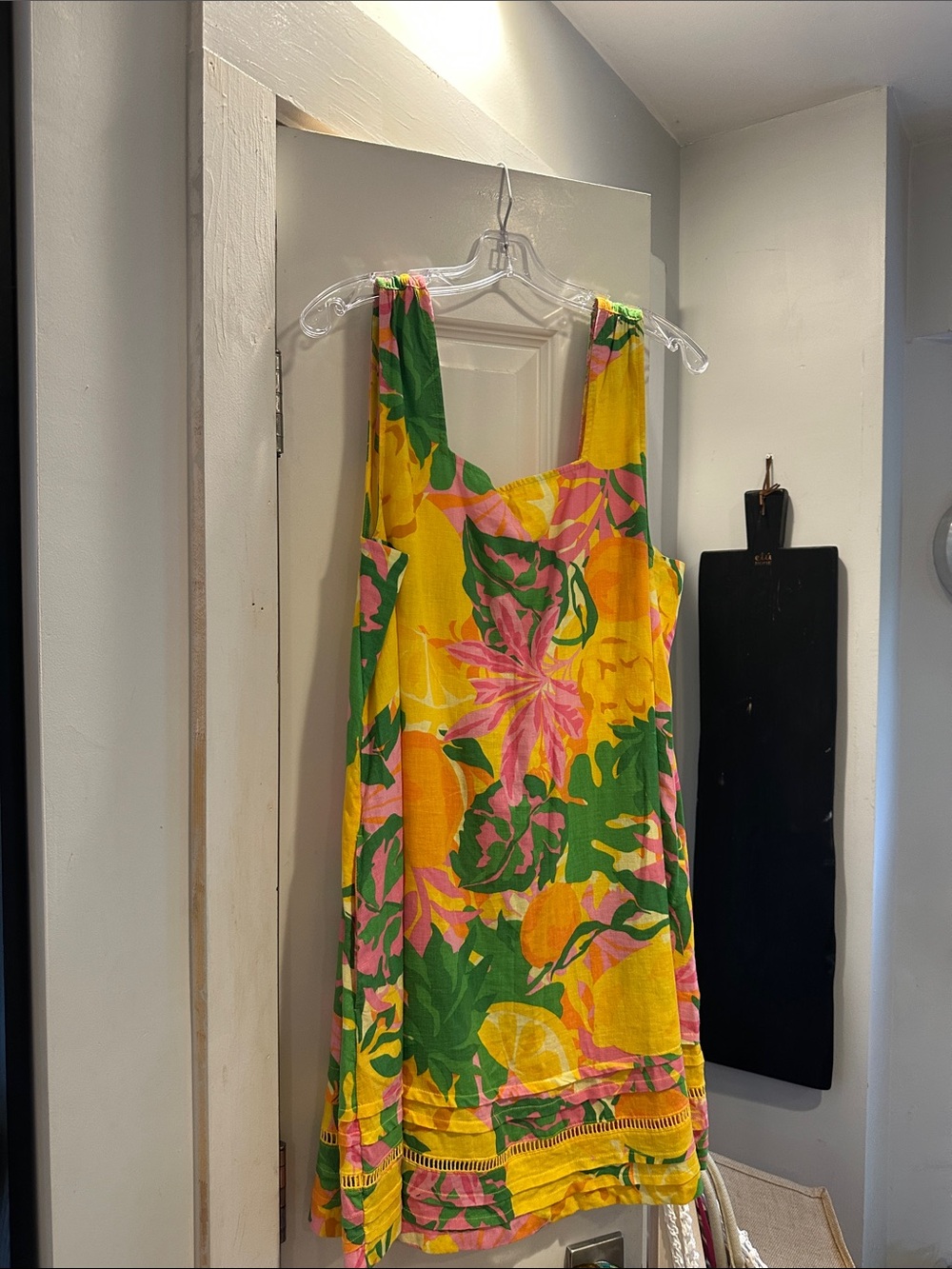 C&C California Yellow Floral Mini Dress with Pink & Green Print